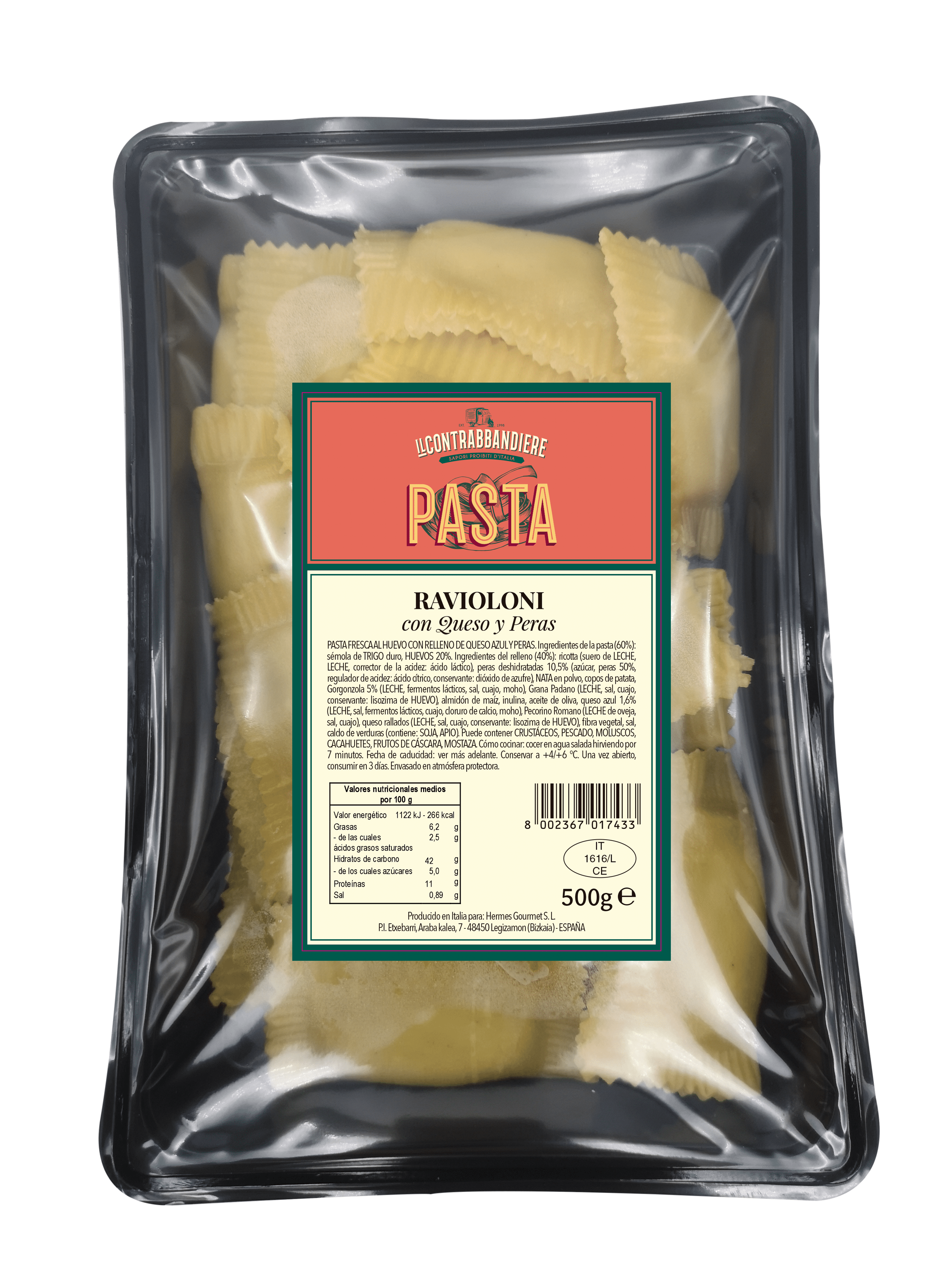 Ravioloni Gorgonzola y Peras