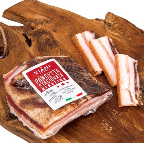 PANCETTA STAGIONATA Rigatino Italia trancio 250g Aprox VIANI